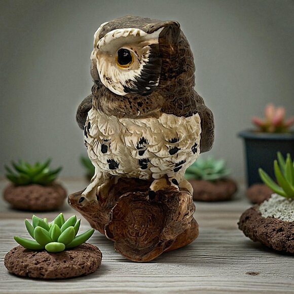 Homco Porcelain Barn owl Figurines 5" Set of 2 1995 #1114 Vintage - Picture 7 of 10